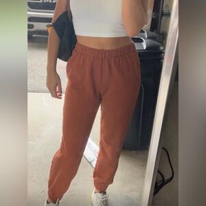 White Crop Top and Brown Pants
